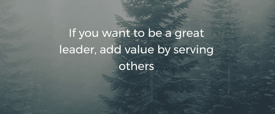 If you want to be a great leader, add value by serving others