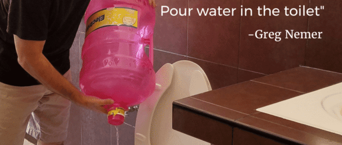 When life stinks... pour water in the toilet